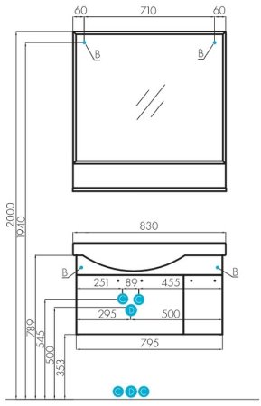 Тумба под раковину Aquaton Инди 80 1A188401ND010 подвесная Белая 