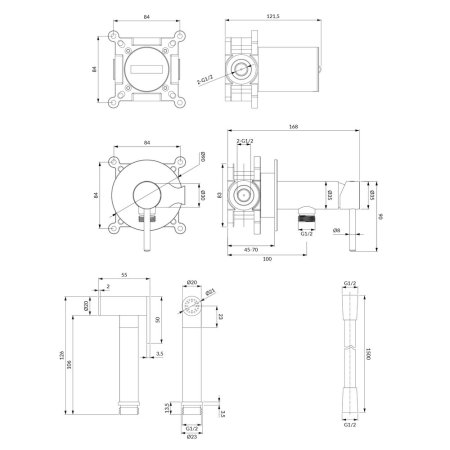 Гигиенический душ Omnires Y SYSYBI2GLB со смесителем брашированное золото 