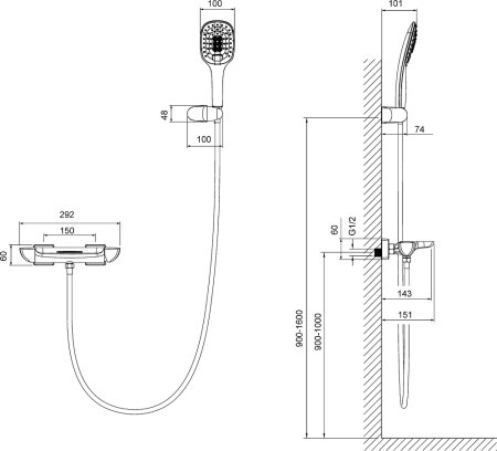 Смеситель Timo Helmi 4024/00-16Y для ванны с душем, хром белый 