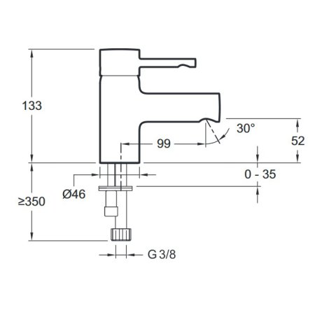 Смеситель для раковины Jacob Delafon CUFF E98297-CP без донного клапана  