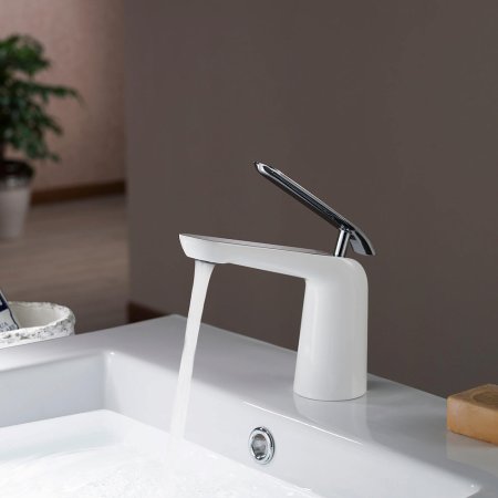 Смеситель Timo Olivia 3261/00-16F для раковины, хром-белый 