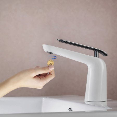 Смеситель Timo Olivia 3261/00-16F для раковины, хром-белый 