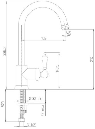 Смеситель для кухни Paini Duomo 88CR572L1US1KM Хром 