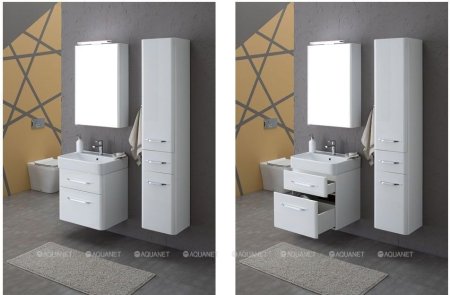 Шкаф-пенал для ванной Aquanet Виченца 36 белый 