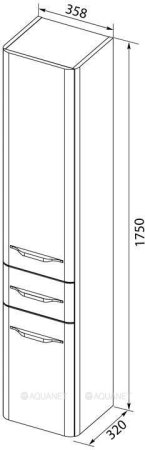 Шкаф-пенал для ванной Aquanet Виченца 36 белый 