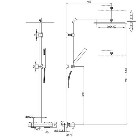 Душевая система Paini Dax 84CR689THSQ4P1 Хром 