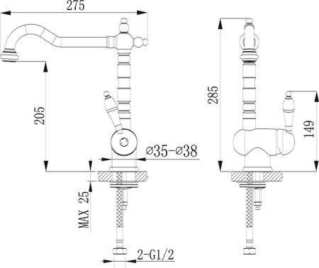 Смеситель для кухни TIMO Morea 2406F Белый 