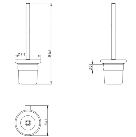 Ершик для унитаза Melana MLN-865006 Сатин Хром 
