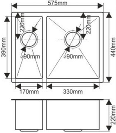 Кухонная мойка Melana Profline H57544 Сатин 