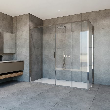 Душевой уголок Vincea Garda 180х80 VSR-1G28018CL профиль Хром стекло прозрачное 