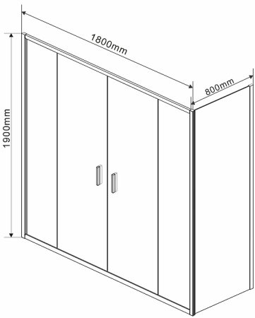 Душевой уголок Vincea Garda 180х80 VSR-1G28018CL профиль Хром стекло прозрачное 