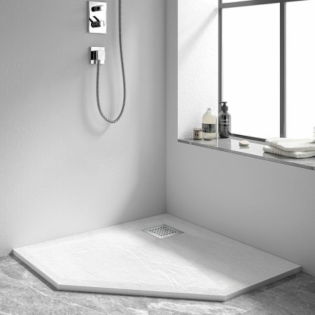 Душевой поддон из искусственного камня Vincea 90x90 VST-4SP9090W Белый матовый 