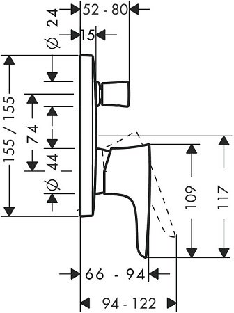 Смеситель Hansgrohe PuraVida 15447400 для ванны белый, хром 