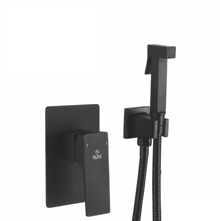 Гигиенический душ со смесителем Rose R1005H, черный 