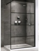 Душевая перегородка Abber Immer Offen 120 AG65120B профиль Черный стекло прозрачное