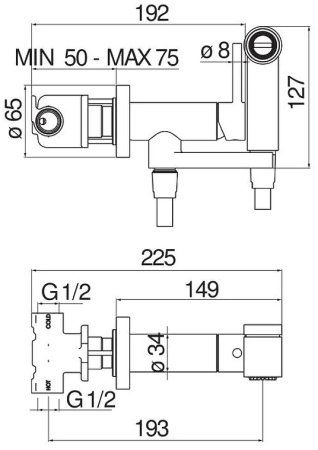 Гигиенический душ со смесителем Nobili AV00600NLP Никель 