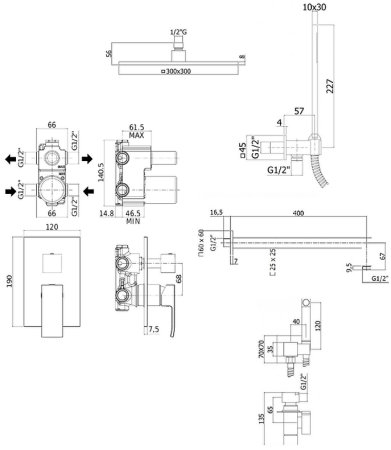 Душевая система Paffoni Elle KITZEL018CR/MKING с гигиеническим душем Хром 