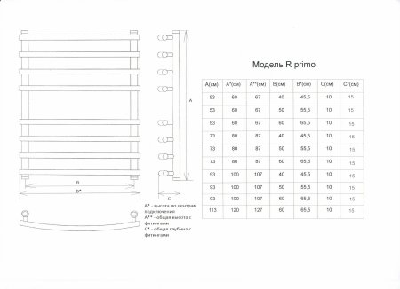 Полотенцесушитель электрический ДВИН R Primo Electro лесенка 80/50, ТЭН справа, хром 