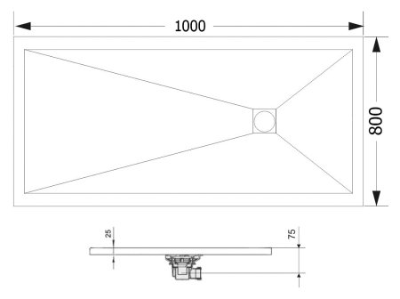 Поддон для душа RGW Stone Tray ST-0108G 80х100 