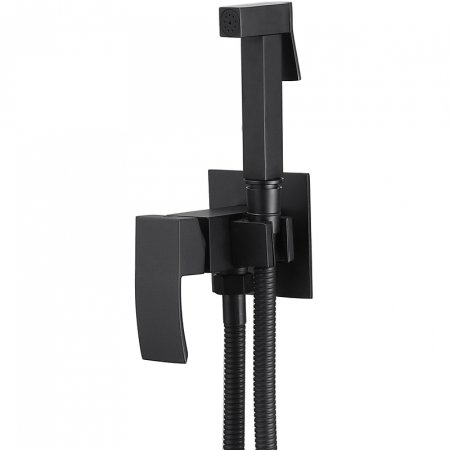 Гигиенический душ со смесителем Abber Wasserfall AF8625B Черный матовый 
