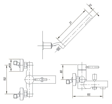 Смеситель Migliore Fortis ML.FRT-5202 Cr для ванны с душем 