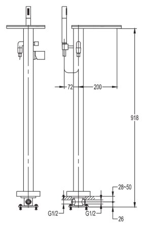 Смеситель Cezares Cascado F VDP 01 напольный 