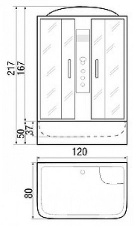 Душевая кабина River Sena 120x80 ТН 10000001578 с поддоном 