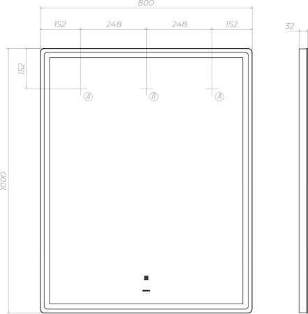 Зеркало VIGO Roberta z.ROB.80.Classic, 80 см 