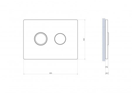 Кнопка смыва Cersanit ACCENTO CIRCLE 63839 черная матовая 