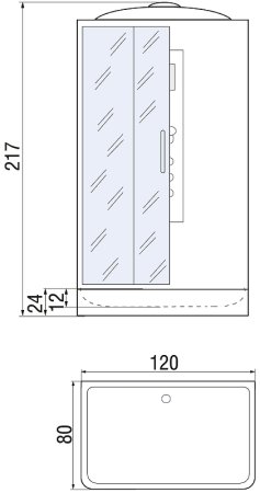 Душевая кабина River Vitim 120x80 ТН 10000003220 с поддоном 