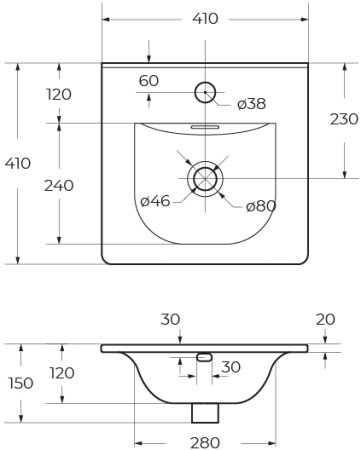 Керамическая раковина BelBagno BB-8099-3-40 
