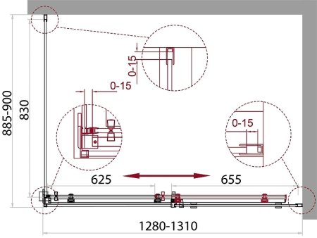 Душевой уголок BelBagno Acqua 130х90 ACQUA-AH-1-130/90-C-Cr профиль Хром стекло прозрачное 