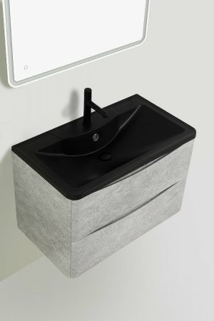 Раковина BelBagno 80 BB800/455-LV-ART-ALR-NERO Черная матовая 