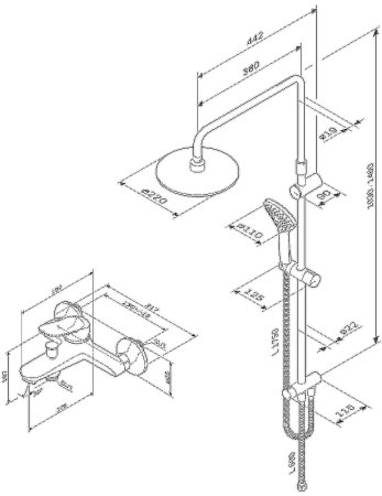 Душевая система AM.PM Sunny F40885C14 Хром 