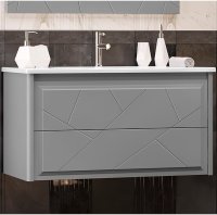 Тумба под раковину Opadiris Луиджи 100 00-00006178 подвесная Серая матовая