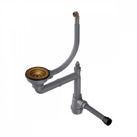 Сифон для мойки Omoikiri WK-1CL-R-AB022 с круглым переливом, античная латунь