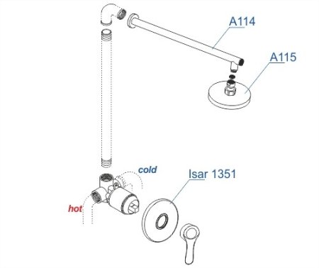 Душевой комплект WasserKRAFT A12314 темная бронза 