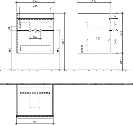 Тумба с раковиной Villeroy & Boch Venticello 60 A92301 glossy white 