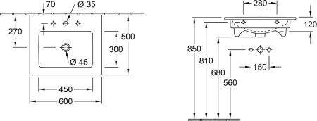 Тумба с раковиной Villeroy & Boch Venticello 60 A92301 glossy white 