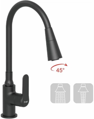 Смеситель для кухни Frap H17-6 F4417-6 Черный матовый 
