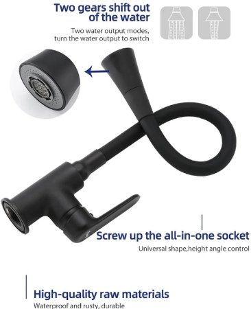 Смеситель для кухни Frap H17-6 F4417-6 Черный матовый 