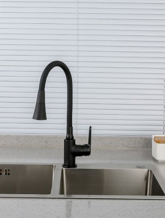 Смеситель для кухни Frap H17-6 F4417-6 Черный матовый 