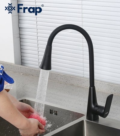 Смеситель для кухни Frap H17-6 F4417-6 Черный матовый 