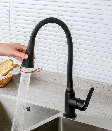 Смеситель для кухни Frap H17-6 F4417-6 Черный матовый 