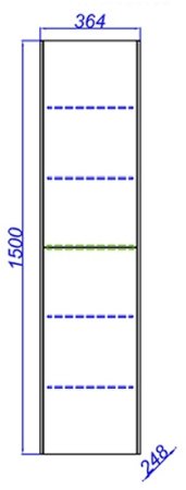 Корпус шкафа пенала Aqwella 5 Stars Mobi 36 MOB0535W подвесной Белый 