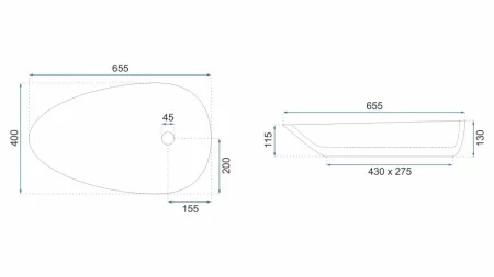Раковина 65,5х40 см Rea Greta REA-U8537 