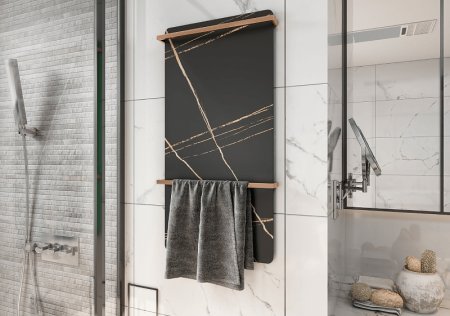 Электрический полотенцесушитель Black&White Universe 432x810 38900 Коричневый с золотом 