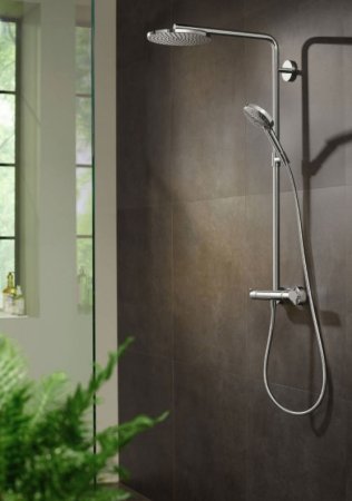 Душевая система Hansgrohe Raindance Select S Showerpipe 27633670 с термостатом Черный матовый 