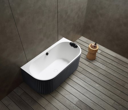 Ванна из искусственного камня ABBER Leipzig AM9916BW черно-белая матовая 