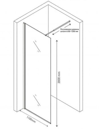 Душевая перегородка Berges Sky 110 064004 профиль Хром стекло прозрачное 